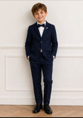 Navy Blue Boys 4 Piece Formal Suit Set