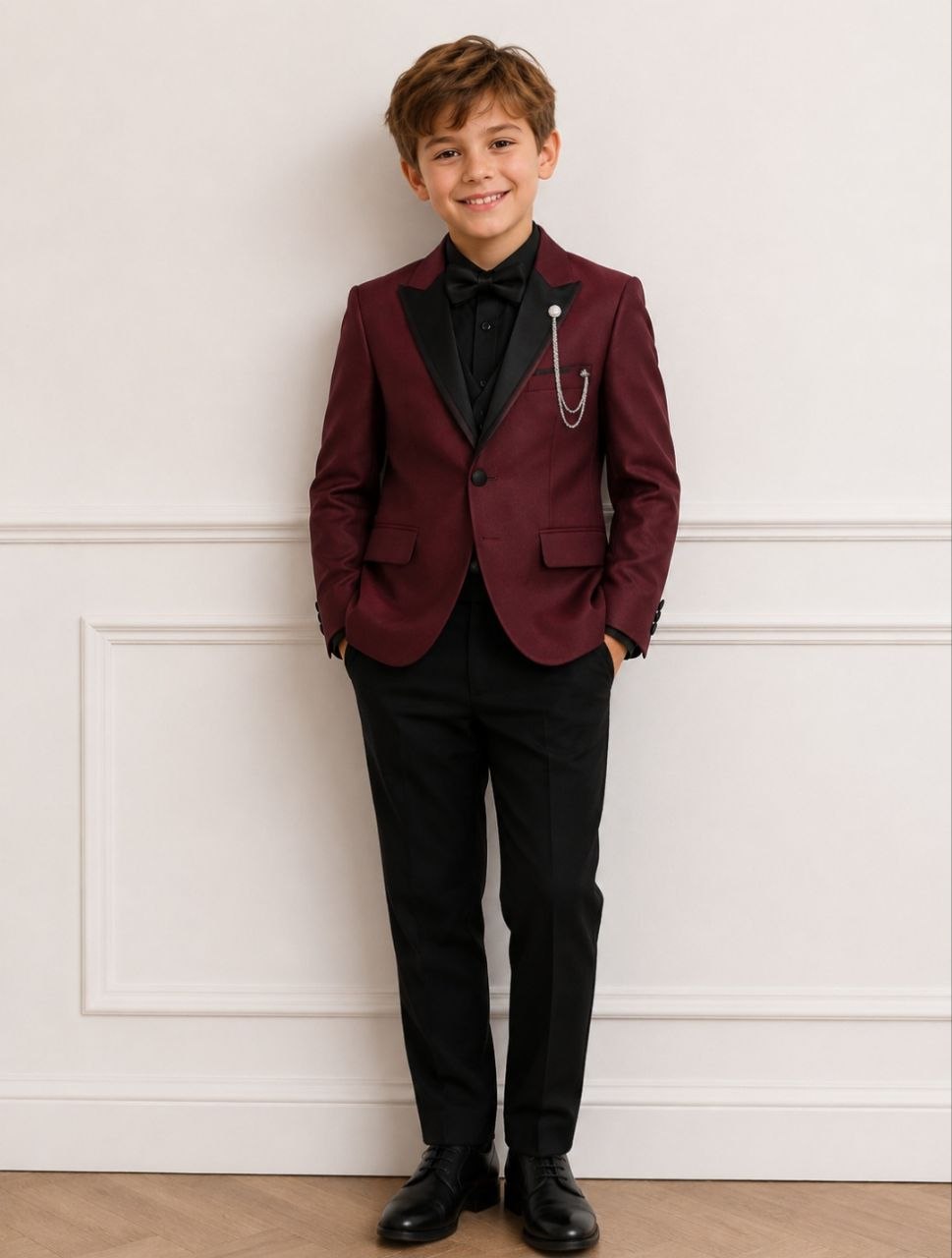Boys 5 Piece Tuxedo Suit Set