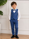 Boys Royal Blue 4-Piece Formal Suit Set