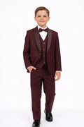 Burgundy Boys 5-Piece Formal Suit 6 to 10