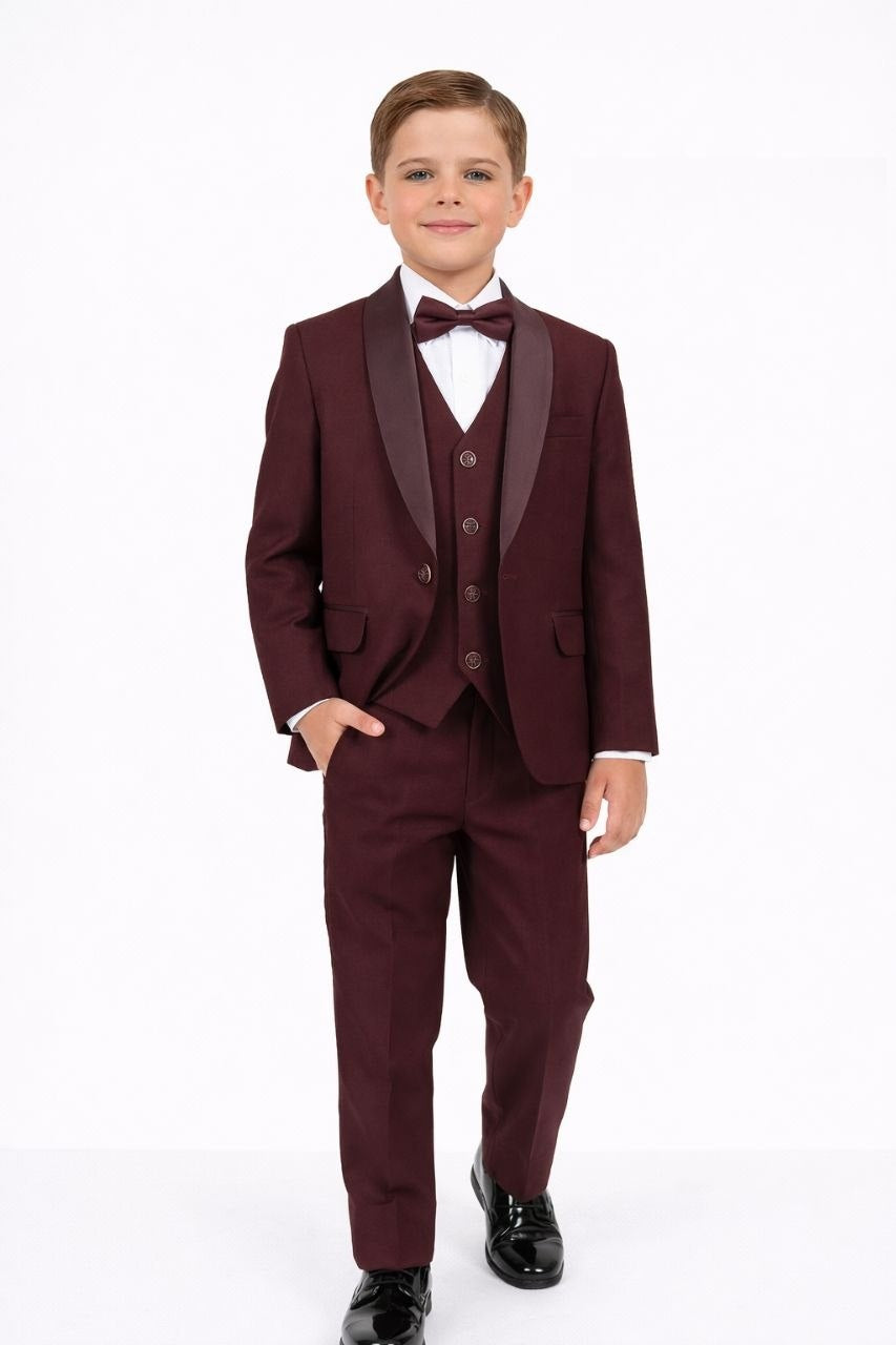 Burgundy Boys 5-Piece Formal Suit 6 to 10