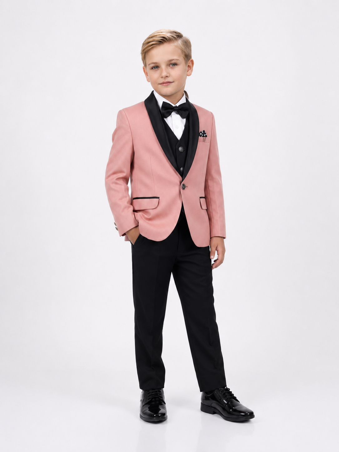 Blush Pink Premium 5-Piece Formal Suit for Boys