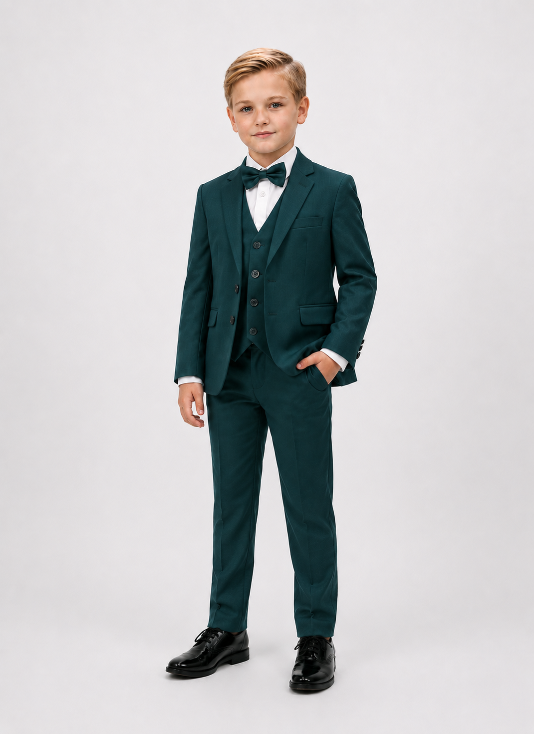 Boys Emerald Green 5 Piece Tuxedo Set