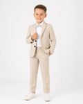 Beige Boys 4 Piece Formal Suit Set